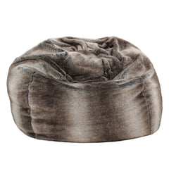 Modern Glam Faux Fur 3 Foot Bean Bag - Grey Taupe