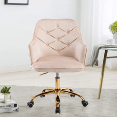 Modern Velvet Swivel Shell Chair - Beige