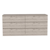 6 Drawer Double Dresser - Light Gray