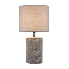 Grey Embossed Ceramic Table Lamp