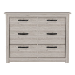 Contemporary 6-Drawer Dresser - Light Gray