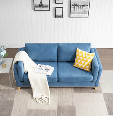 Modern and comfortable Sofa with Soft Cushion and Arm Loveseat - Blue