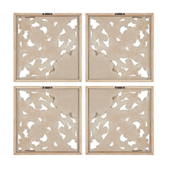 Arwen Two-tone Medallion Carved Wood 4-piece Wall Decor Set