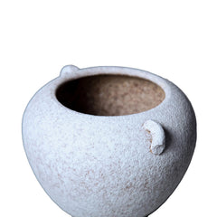 Country Charm Artisan Ceramic Grey Stone Vase 10"D x 7"H