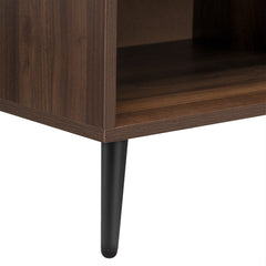 Wooden Nightstand End Table for Bedroom - Gray+Walnut