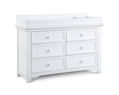 6 Drawer Double Dresser White