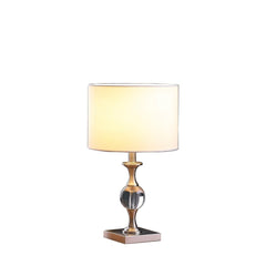 Satin Nickel Solid Crystal Orb Metal Table Lamp - Silver