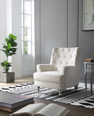 Pamona Faux Leather Chair - Ivory