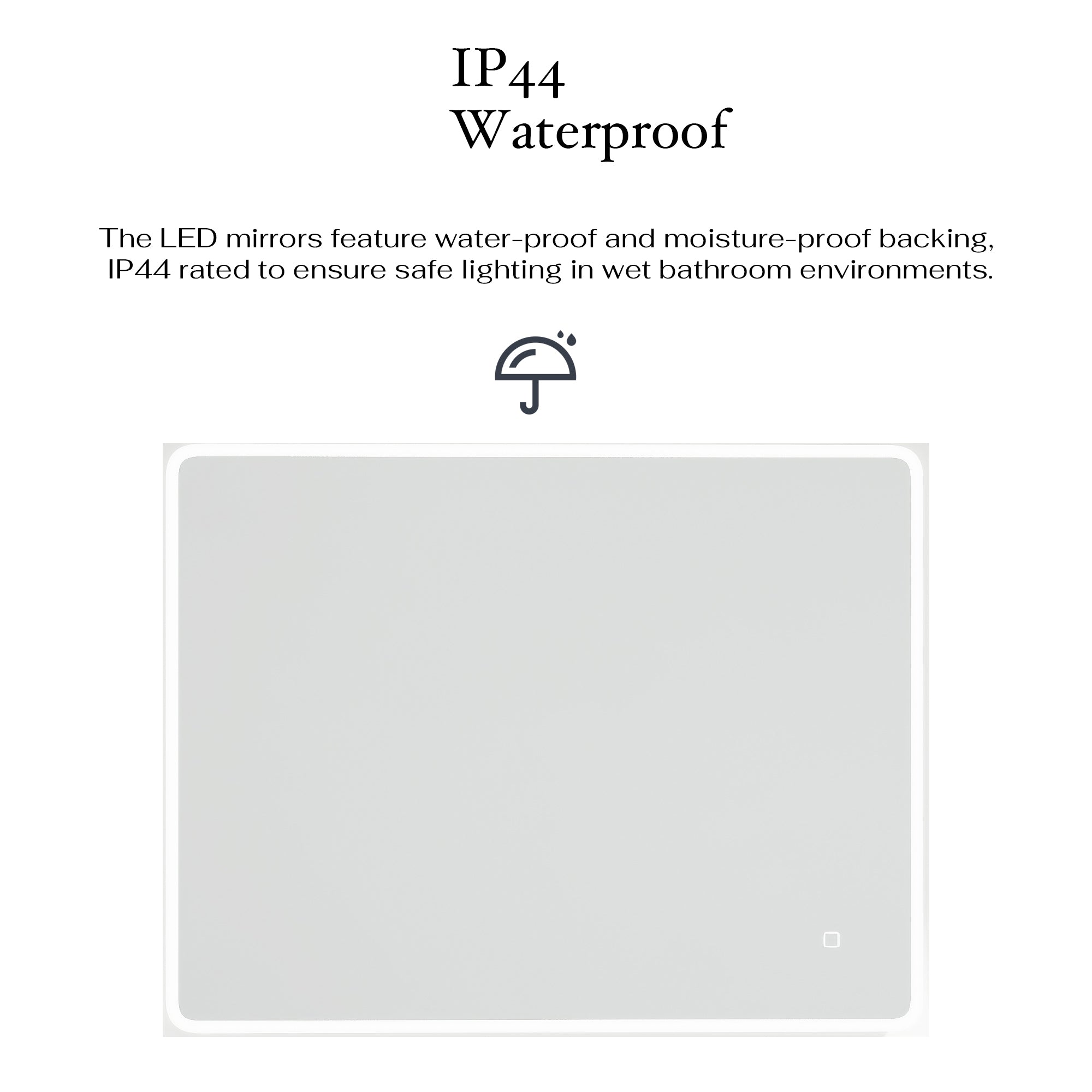 Large Rectangular Frameless Wall-Mount Anti-Fog LED Light Bathroom 32x24in