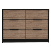4 Drawer Double Dresser - Black / Pine