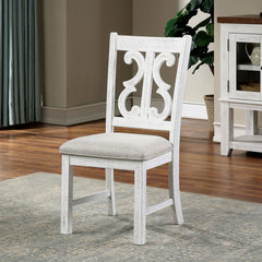 Distressed White 2pcs Dining Chairs
