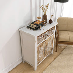 Rustic Wood Carved Cabinet