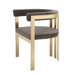 Kersey Glam Grey Velvet Accent Chair