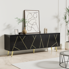Media Console Table Black
