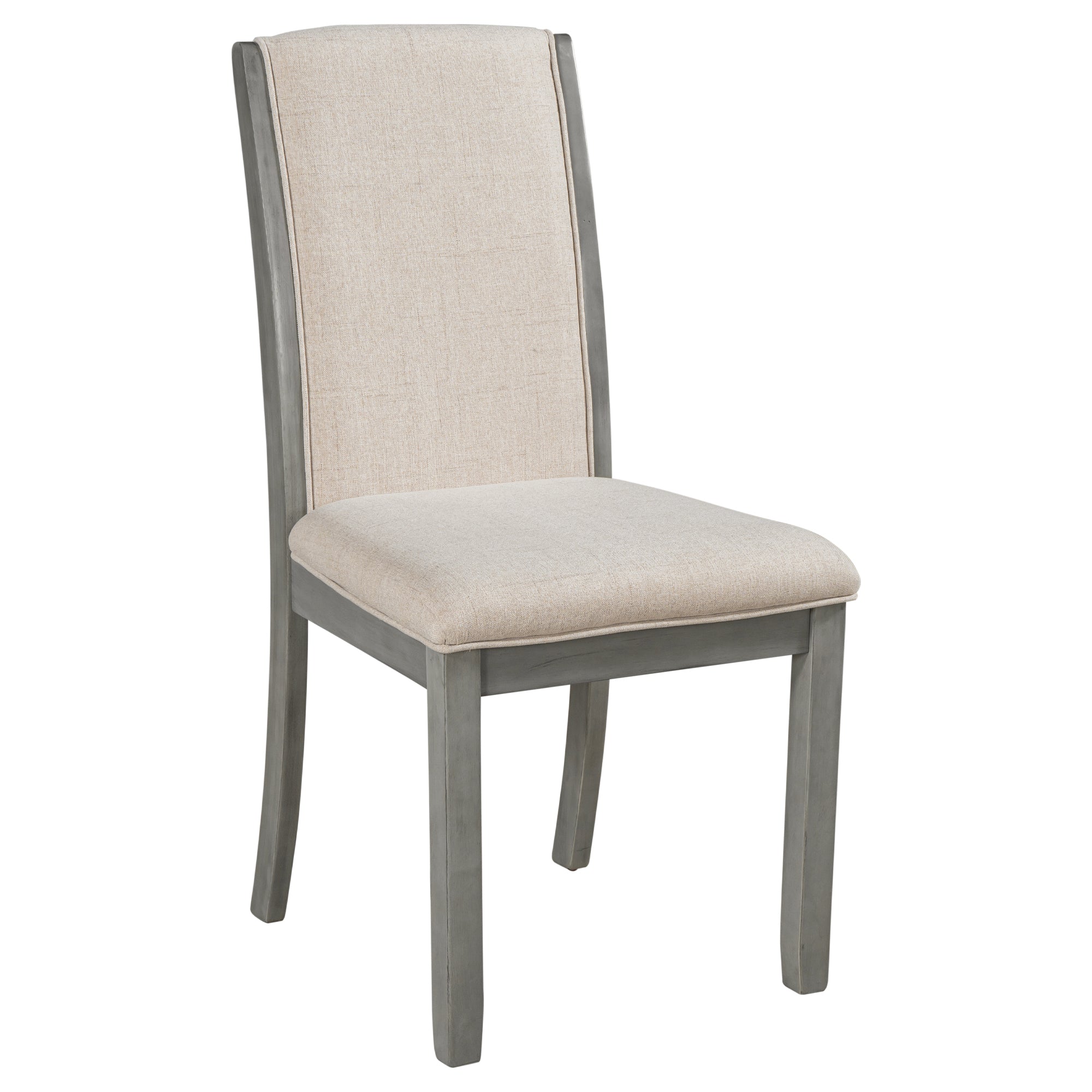 Farmhouse Wood Full Back Dining Chairs with Upholstered Cushions (Set of 4) - Grey