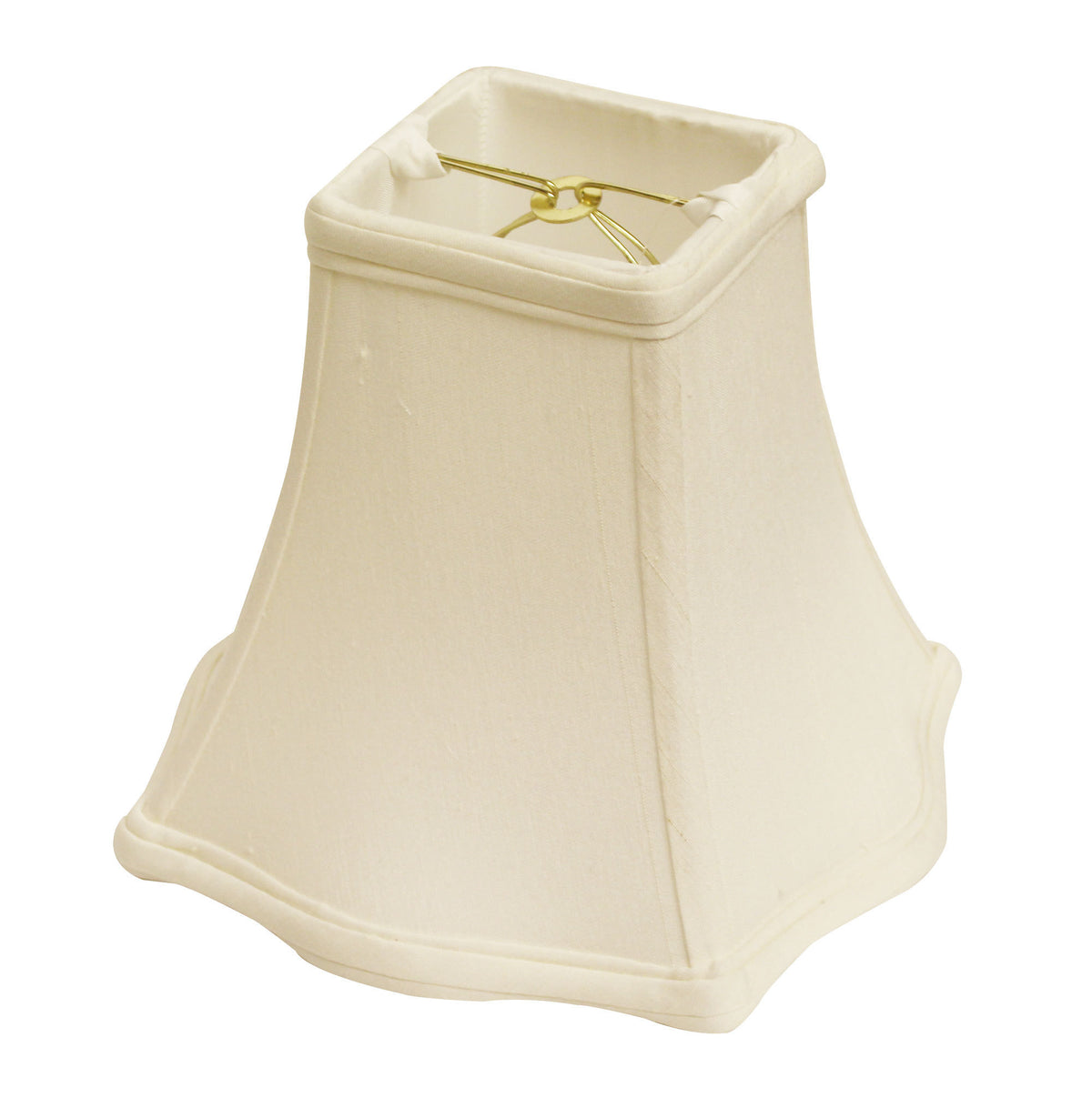 Slant Fancy Square Softback Lampshade with Bulb Clip - White