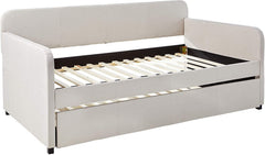 Daybed & Trundle (Twin Size) in Fog Fabric - Beige