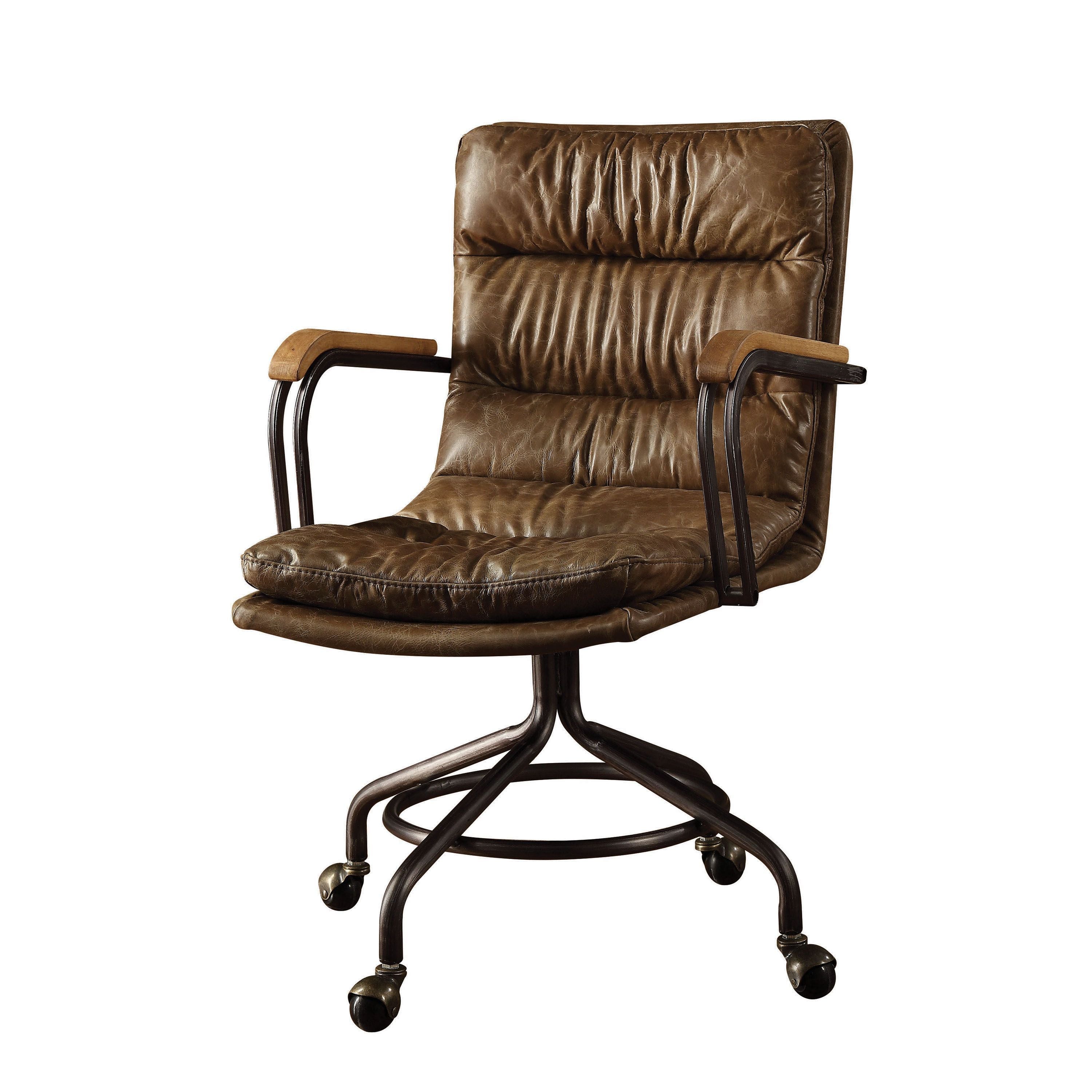 Vintage Office Chair, Top Grain Leather - Whiskey