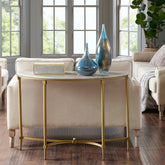 Console table White Marble Top and Gold Metal Legs