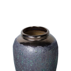Artisanal Piece Vintage Smoke Ceramic Vase 7"D x 12"H