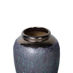 12"H Artisanal Piece Vintage Smoke Ceramic Vase