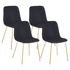 Velvet Dining Chairs Set of 4 Black