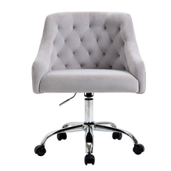 Modern Velvet Swivel Armchair with Soft Seat - Grey