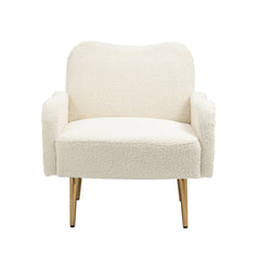Teddy Accent Chair with Metal Feet - White