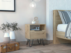 Light Oak Eagle Creek 1-Shelf 1-Drawer Nightstand