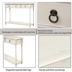 Entryway table with extended drawers
