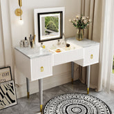 43.3" Modern Vanity Table Set with Flip-top Mirror and LED Light - White and Gray