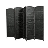 Black Folding 6 Panel Room Divider for Privacy Screens