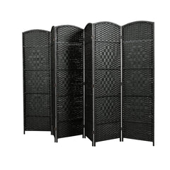 Black Folding 6 Panel Room Divider for Privacy Screens