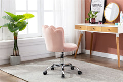 Velvet Swivel Shell Chair - Pink
