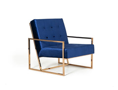Modern Blue & Gold Accent Chair