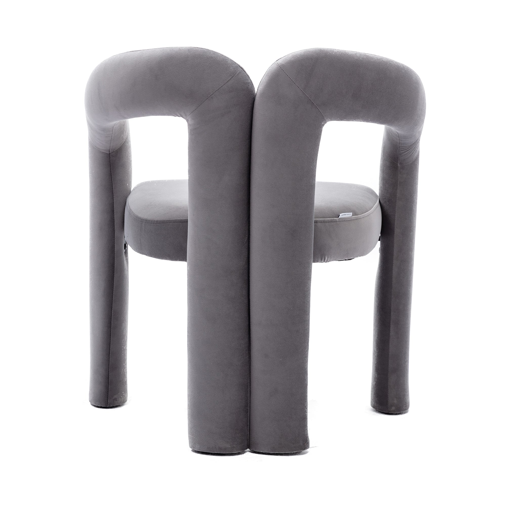 Contemporary Designed Fabric Upholstered Accent/Dining Chair /Barrel Side Chairs (Set of 2) - Grey
