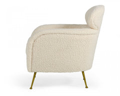 Altura Modern Faux Fur Lounge Chair - White