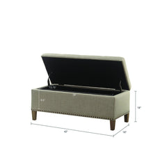 Shandra Tufted Top Storage Bench - Taupe