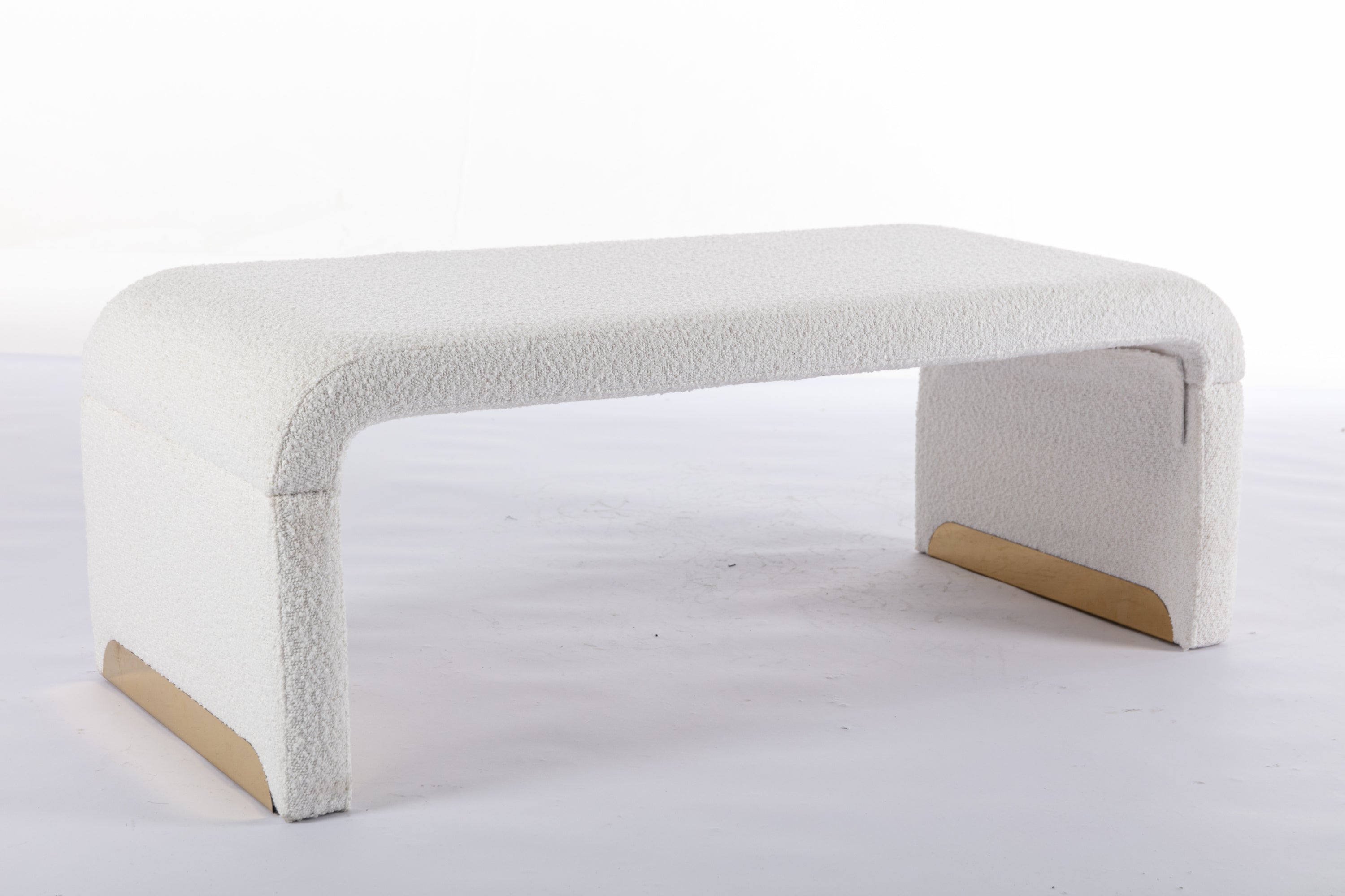 White Fabric Bench