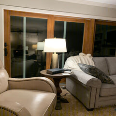 25"H Leaf Hammered Table Lamp - Bronze