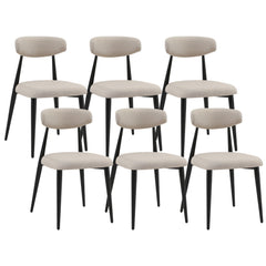 Dining Chairs  Upholstered Chairs with Metal Legs (Set of 6) - Light Grey