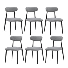 Dining Chairs Upholstered Chairs with Metal Legs (Set of 6) - Grey