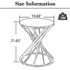 Round glass side table