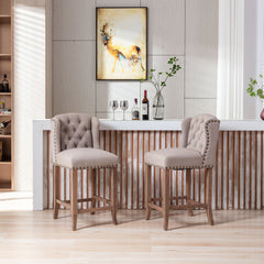 MAICOSY 26-inch Counter Height Bar Stools Set of 2, Tufted Upholstered Barstool