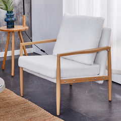 Teddy Velvet Accent Arm Chair Mid Century Modern - White