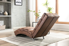 Modern Long Lounger Indoor Chair - Coffee Brown