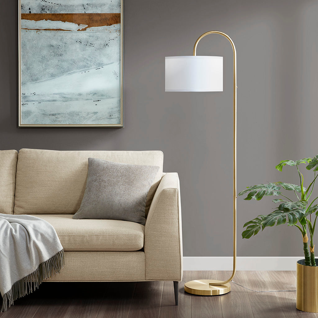 Arched Metal Floor Lamp - Gold