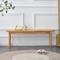 Solid Wood Bench - Natural Wood Wash