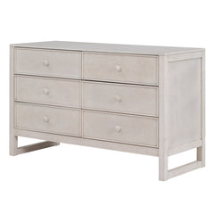 Rustic Wooden Dresser with 6 Drawers - Antique White