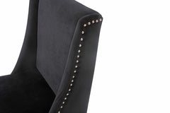 Modern Black & X-shaped Rose Gold Dining Chair